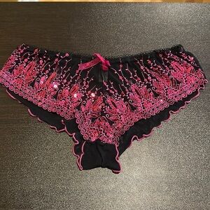 Passion Forever Sheer Panties Size Medium Pink Sequins